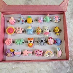 Kids Jewerly 24 pcs Girl Rings Random Cute Style